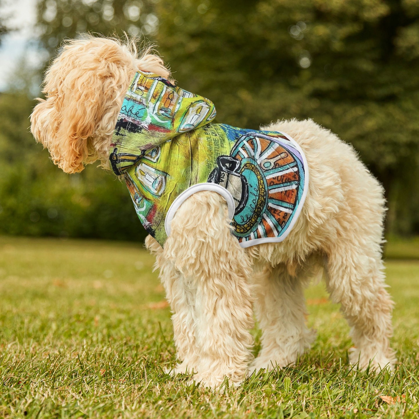 French Cafe Art, Coffee House Art - Pet Fashion Hoodie