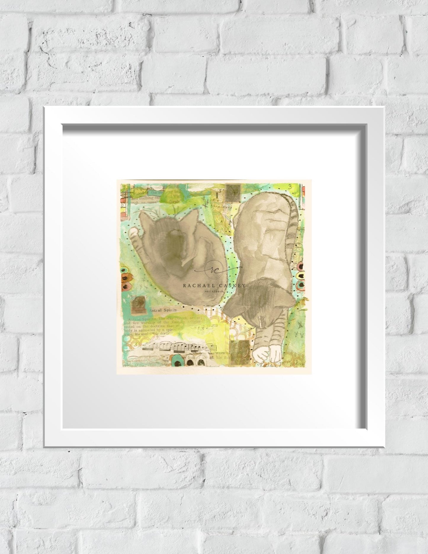 Cosmic Cat Dreams | Whimsical Printable Wall Art for Cat Lovers | 8x8 Digital Download | Original Piece +5 Bonus Filters
