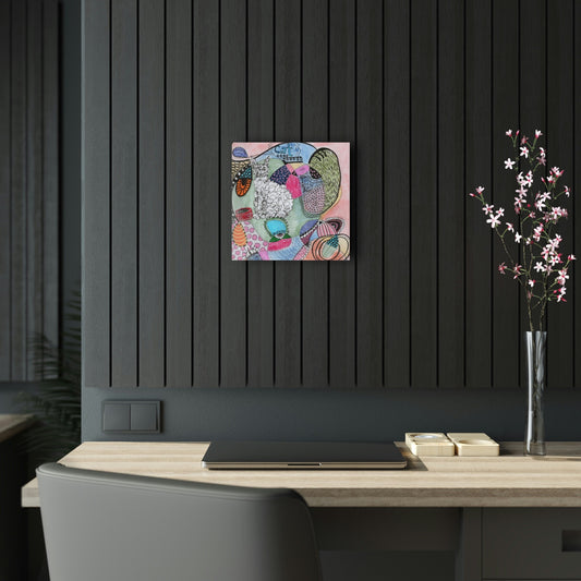Acrylic Prints - Cat - Mixed Media Illustration