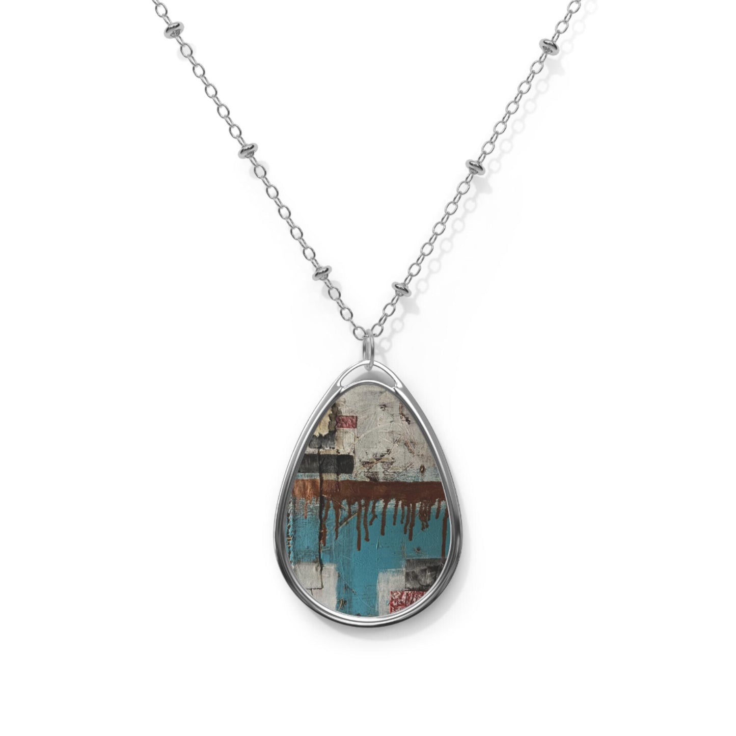 Artistic Oval Necklace - Unique Jewelry, Gift for Her, Boho Chic Accessory, Layering Necklace, Fashion Statement Piece