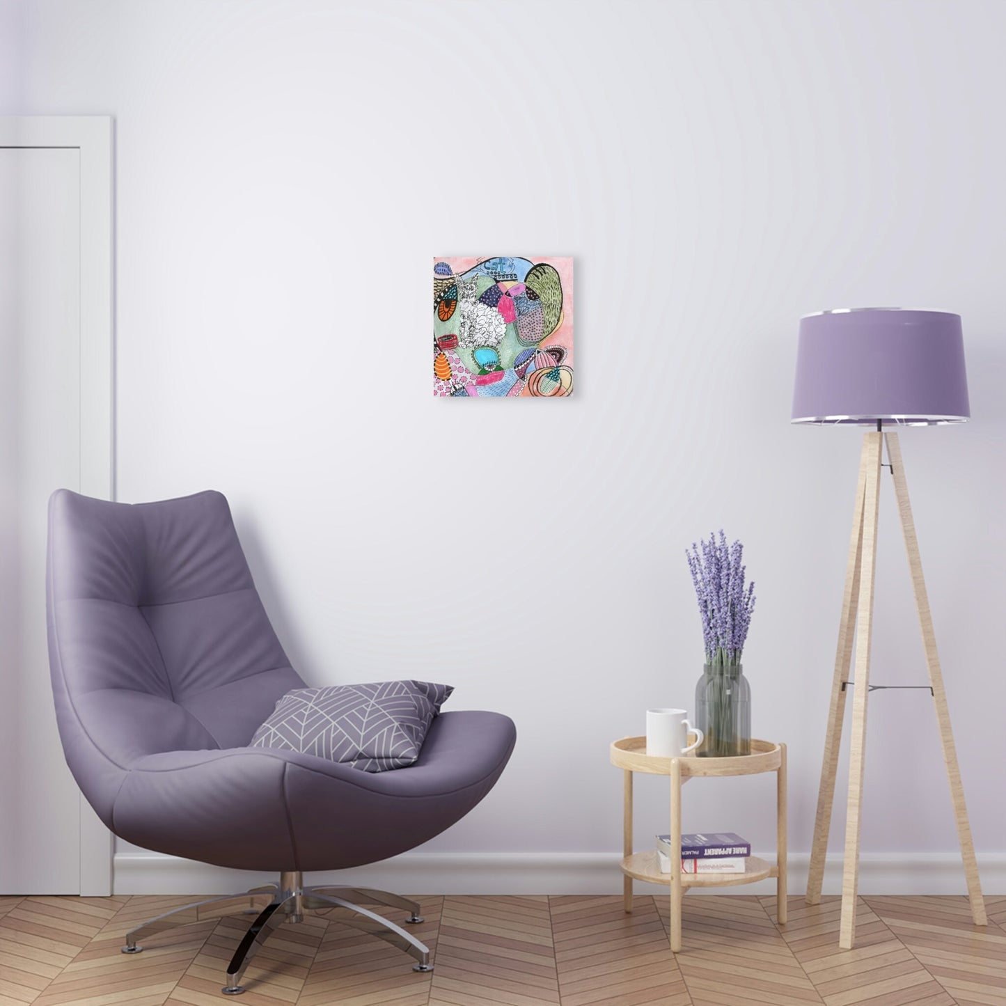 Acrylic Prints - Cat - Mixed Media Illustration