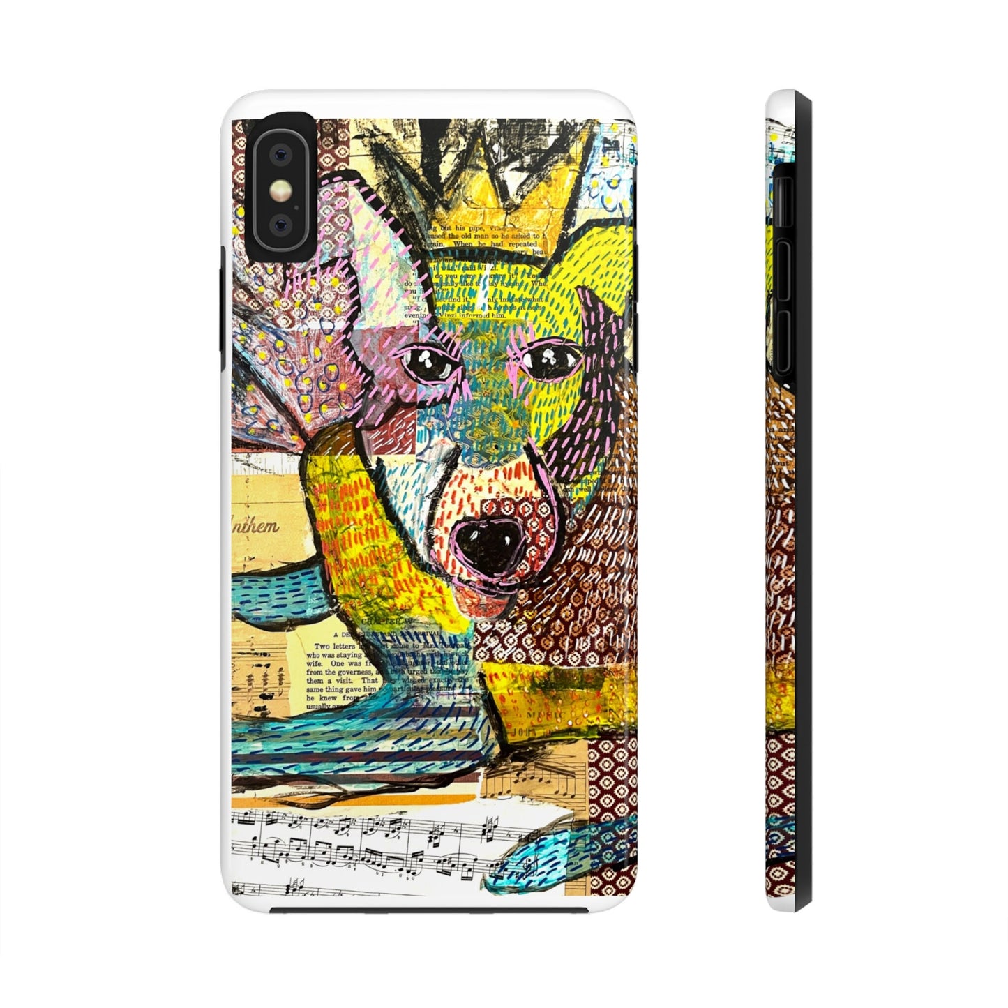 Tough Phone Cases - Mixed Media Dog Design, dog, i love dogs, doggo, dog design