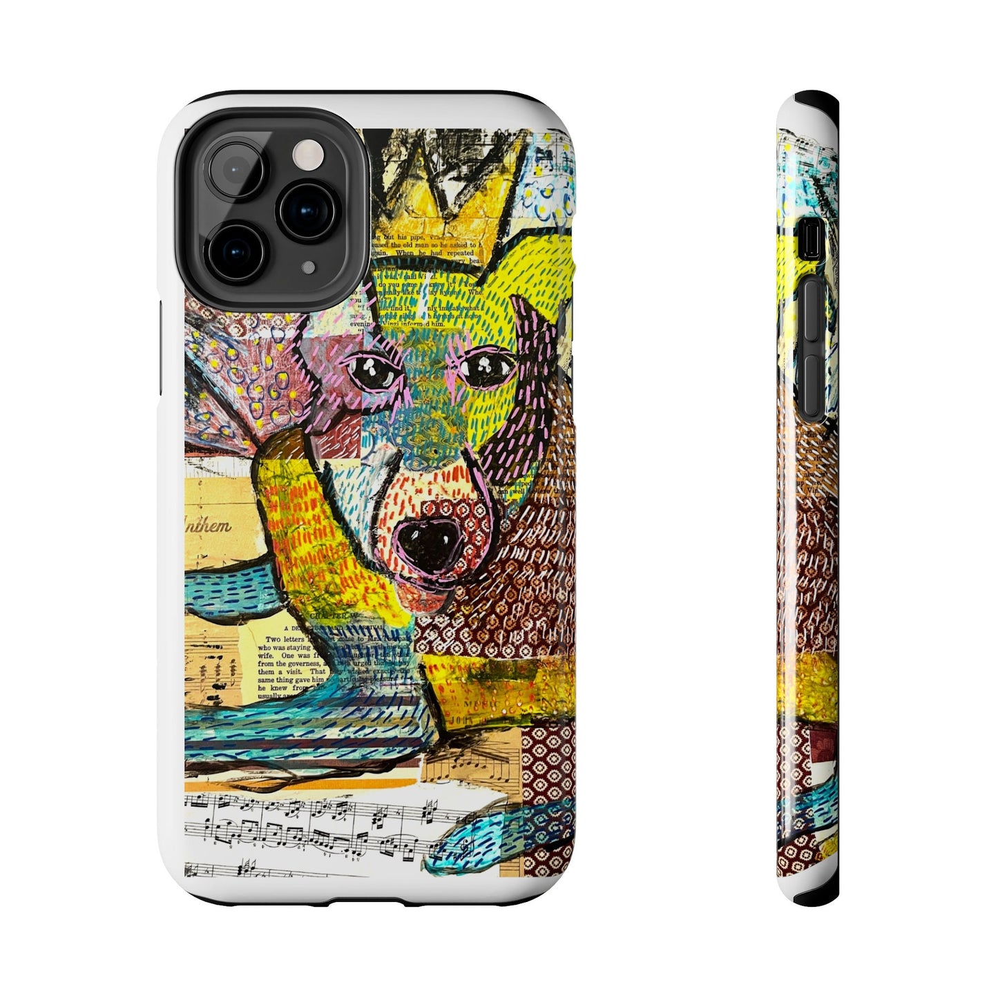 Tough Phone Cases - Mixed Media Dog Design, dog, i love dogs, doggo, dog design