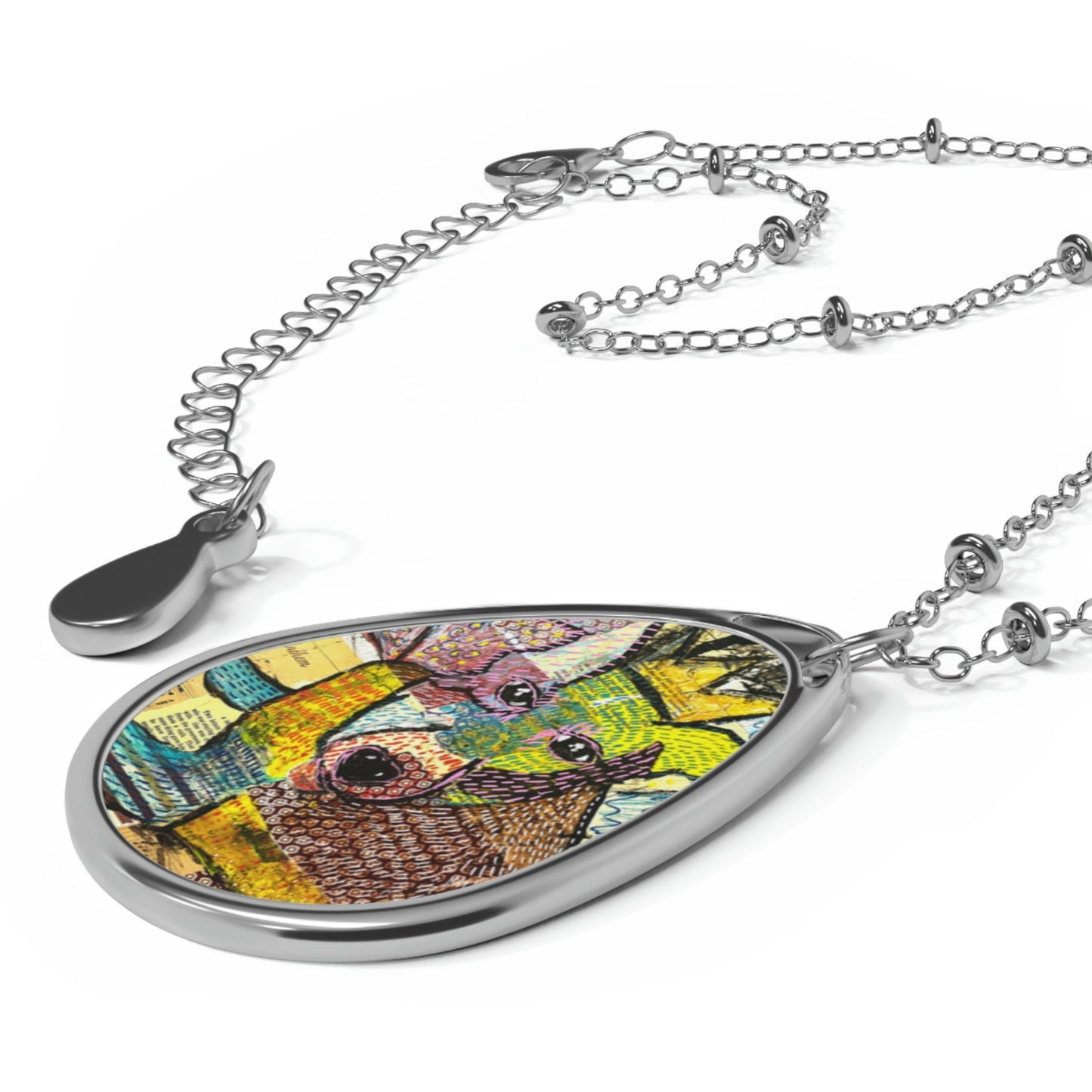 King K9, Dog Art, Crown Dog - Oval Necklace, Valentine's Day Gift